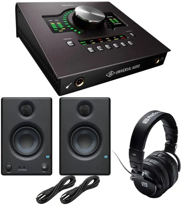 Main image of Universal Audio Apollo Twin MKII DUO Heritage Edition, Presonus Eris3.5 Monitor, (2) 1/4 Cables, Presonus HD9 Bundle