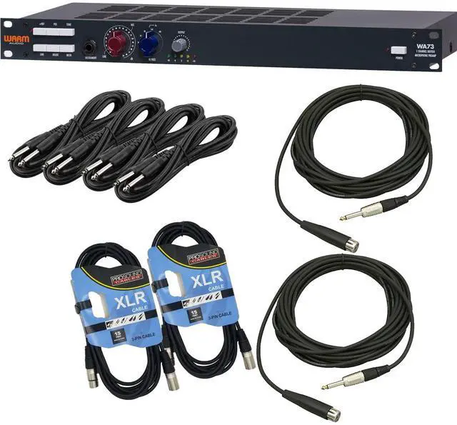 Main image of Warm Audio WA73 Single-Channel Microphone Preamp, (2) XLR Cables, (4) 1/4 Cables, (2) Mic Cables Bundle