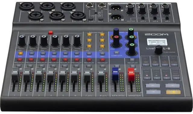 Alt view image 4 of 7 - Zoom LiveTrak L-8 Portable Mixer, Rode PodMic, ATH-M20x, XLR Cable Bundle