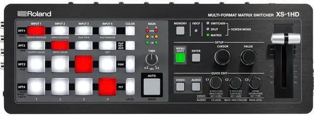 Alt view image 2 of 7 - Roland XS-1HD Multi-Format Matrix Switcher, Samsung 28-Inch 4K Monitor, (2) HDMI Cables, (2) RCA Cables Bundle