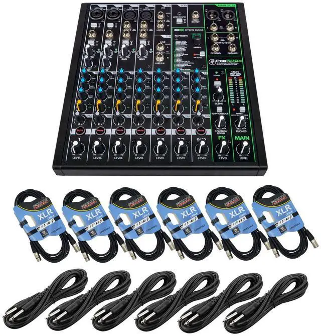 Main image of Mackie ProFX10v3, (6) XLR cables, (6) 1/4 cables Bundle