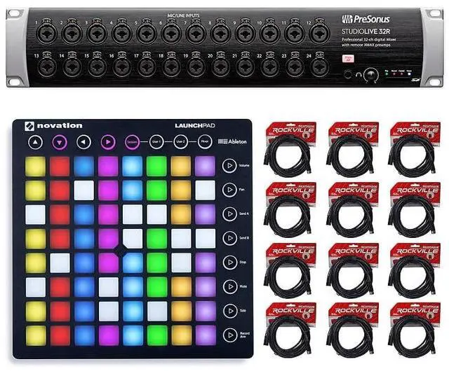 Main image of PRESONUS Studiolive 32R Digital Rack Mount Mixer + Launchpad Controller + (12) XLR Cables