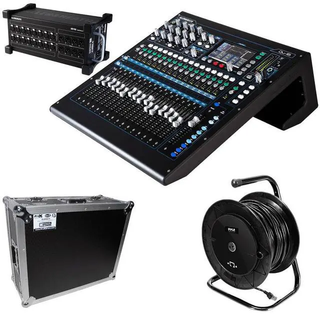 Main image of Allen & Heath Qu-16CDigital Mixer + Allen & Heath AB168 AudioRack + Pyle Extension Cable Reel 166 ft + ProX Mixer Case