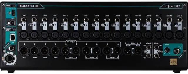 Alt view image 4 of 5 - Allen & Heath Qu-SB Portable 18-In/14-Out Digital Mixer and Cables and Microphones Stands PackageS