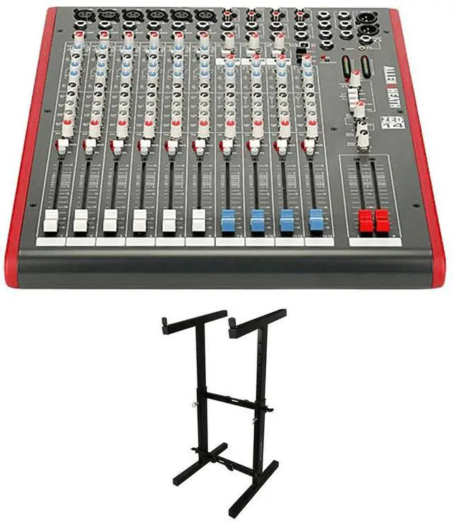 Main image of Allen & Heath ZED14  14-Channel Recording and Live Sound Mixer with USB Connection + Rockville RXS20 Portable Mixer Stand