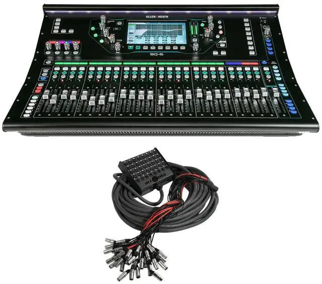 Main image of Allen & Heath SQ-6 48-Channel / 36-Bus Digital Mixer with 24+1 Motorized Faders & Accenta ACC-83215 32-In/8-Out Stage Box, 150/45 Meters