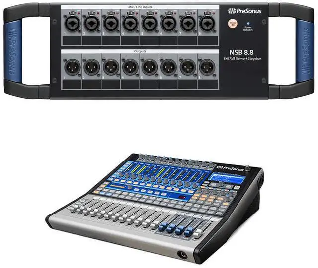 Main image of PreSonus NSB 8.8  8 x 8 AVB-Networked Stage Box & PreSonus StudioLive 16.0.2 USB Performance & Recording Digital Mixer