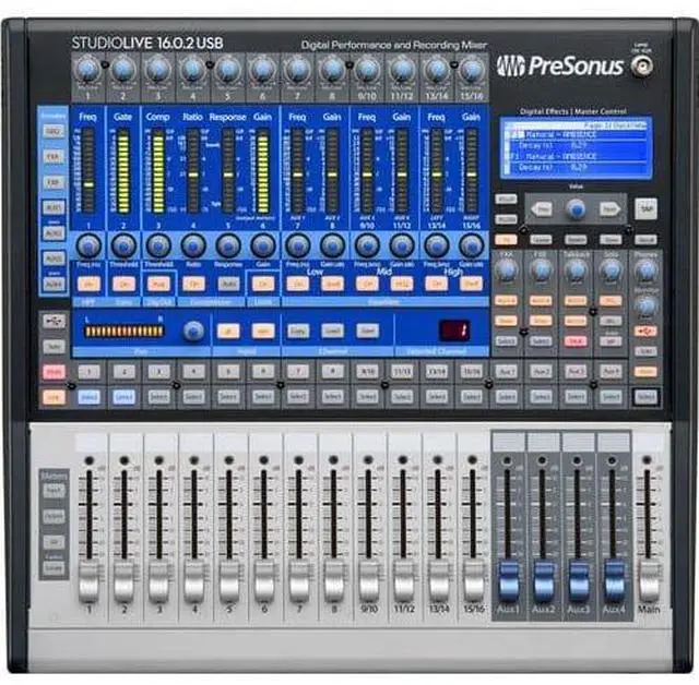 Alt view image 2 of 6 - PreSonus StudioLive 16.0.2 USB Performance & Recording Digital Mixer + Audio-Technica AT2020 Cardioid Condenser Microphone + Audio-Technica ATH-M50x Monitor Headphones (Black) and Cables