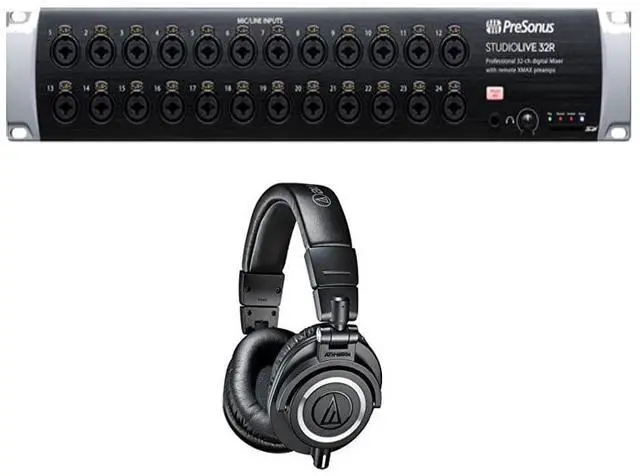 Main image of PRESONUS Studiolive 32R Digital Rack Mixer+Audio-Technica ATH-M50x Professional Monitor Headphones, Black