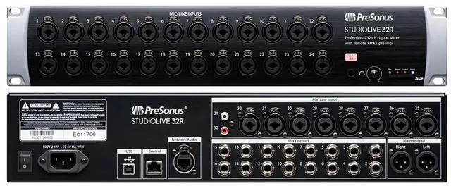 Alt view image 3 of 4 - PRESONUS Studiolive 32R Digital Rack Mixer+ 32 XLR cables