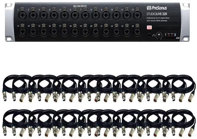 Main image of PRESONUS Studiolive 32R Digital Rack Mixer+ 32 XLR cables