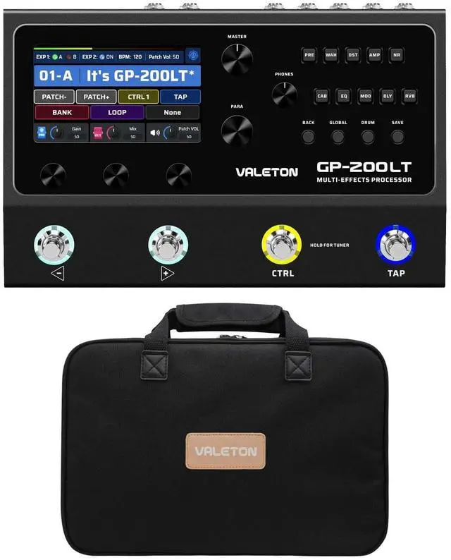 Main image of Valeton GP-200LT Amp Modeling Multi-Effects Processor, Gig Bag Bundle
