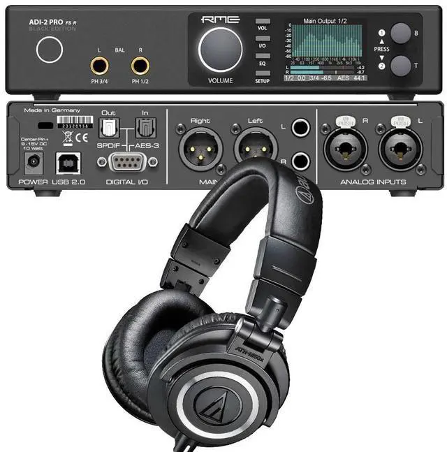 Main image of RME ADI-2 Pro FS R AD/DA Converter (Black Edition), Audio Technica ATH-M50X Bundle