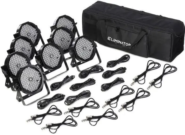 Alt view image 2 of 4 - Eliminator Mega Flat PAK8 EP Lighting Pack, American DJ myDMX 5 Bundle