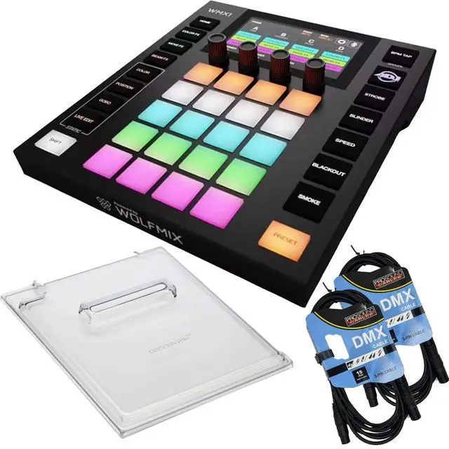 Main image of American DJ WMX1 MK2 Wolfmix DMX Lighting Controller  Decksaver  (2) 3pin DMX Cables Bundle