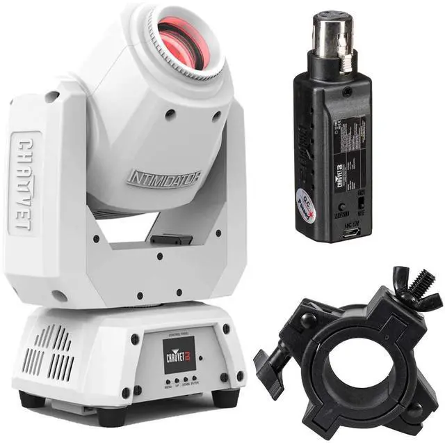 Main image of Chauvet DJ Intimidator Spot 260X 75W LED Moving Head (White), Chauvet DJ D-Fi XLR, O-Clamp Bundle