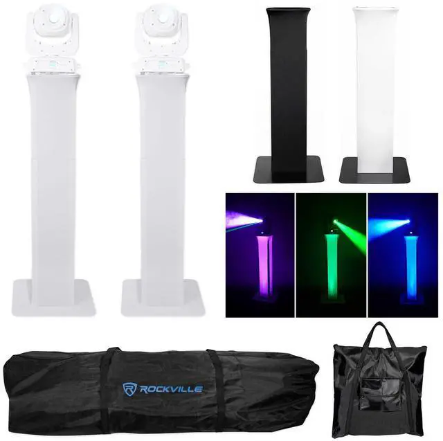 Alt view image 5 of 6 - (2) Chauvet DJ Intimidator Spot 260X 75W LED Moving Head (White), (2) Rockville Totem Stand, (2) DMX Cables Bundle