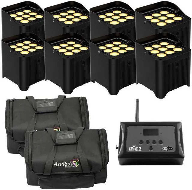 Main image of (8) Chauvet DJ Freedom Par Q9, (2) Arriba Bag AC420, Chauvet Remote (FC-W) Bundle