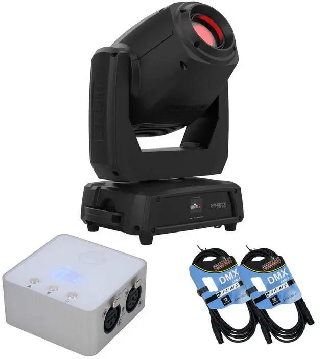 Main image of CHAUVET Intimidator Spot 475ZX (Black), American DJ MYDMX3.0, (2) DMX Cable Bundle