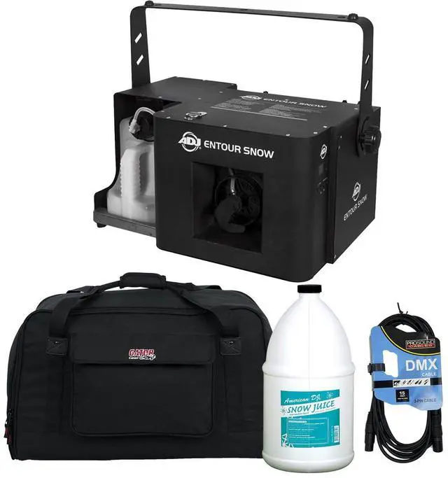 Main image of American DJ Entour Snow Machine, Gator Tote12 Bag, DMX Cable, ADJ Snow Gallon Bundle