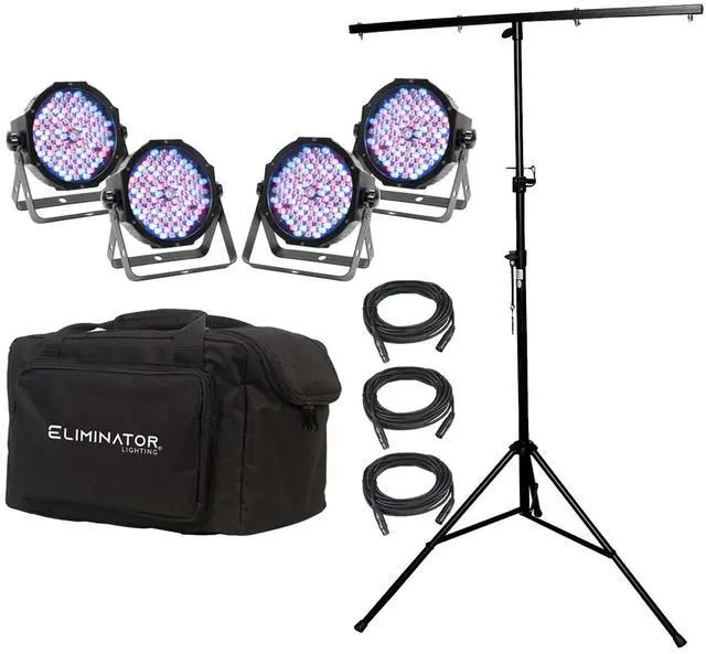 Main image of Eliminator Mega Flat PAK EP Lighting System  DJ Light Stand T-Bar Bundle