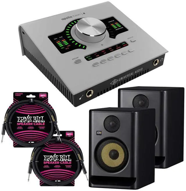 Main image of Universal Audio Apollo Twin X DUO Gen 2 Essentials+  (2) KRK Rokit 5 G5  (2) ErnieBall 1/4 Bundle