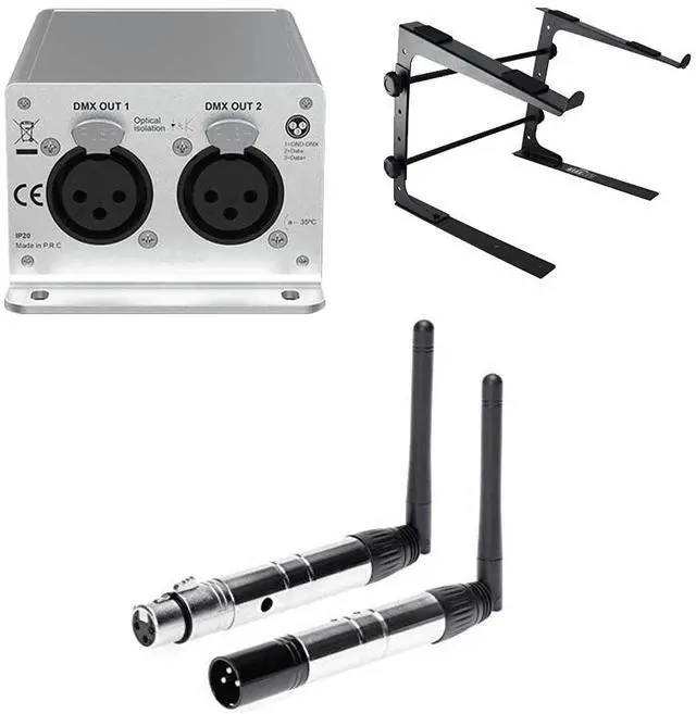 Main image of Chauvet DJ Xpress 1024 DMX Interface for ShowXpress software + DMX512 DMX Dfi DJ Wireless system Receiver or Transmitter 2.4G for Stage Lighting Control and Laptop Stand.