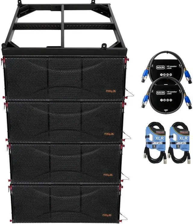 Main image of (2) PRO DG Aviator LA210A Active Line Array 4000W 2×10, (2) PRO DG Aviator LA210P Passive Line Array 2×10, FB210 FlyBar, (2) Speakon Cable, (2) XLR Cable, Ideal for Touring, Churches & Bands