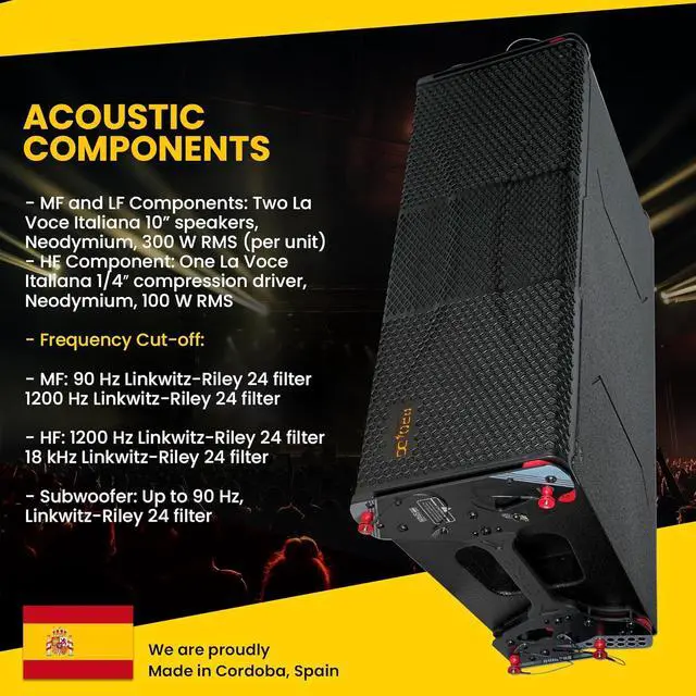 Alt view image 5 of 6 - (2) PRO DG Aviator LA210A Active Line Array 4000W 2×10, (2) PRO DG Aviator LA210P Passive Line Array 2×10, FB210 FlyBar, (2) Speakon Cable, (2) XLR Cable, Ideal for Touring, Churches & Bands