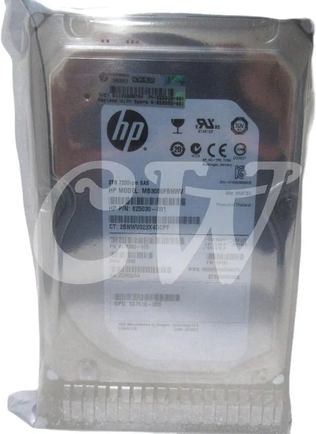 Main image of 652766-B21 625030-001 653959-001 HP 3TB 7.2K RPM 6Gbps 3.5" SAS HDD Hard Drive