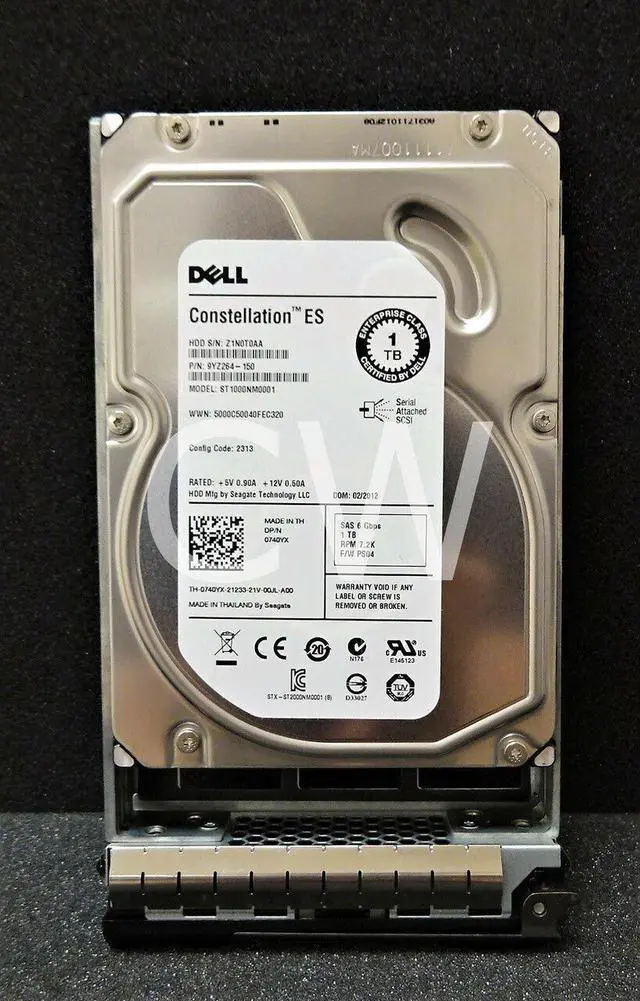 Main image of 740YX ST1000NM0001 Dell CONSTELLATION 1TB 7200RPM 6Gbps 3.5"SAS SERVERHDD Hard Drive