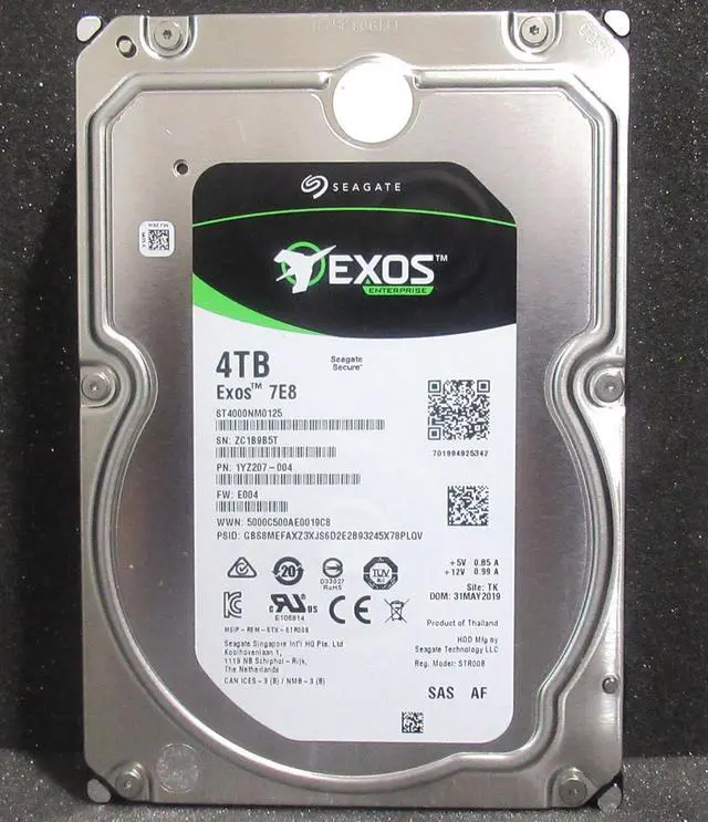 Main image of Seagate EXOS ST4000NM0125 4TB 7200RPM 12Gbps 3.5" SAS HDD Hard Drive 1YZ207-004