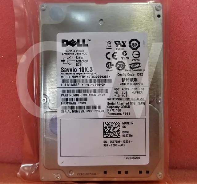 Main image of C975M ST9300603SS Dell SAVVIO 10K.3 300GB 10K RPM 6Gbps 2.5" SAS HDD Hard Drive