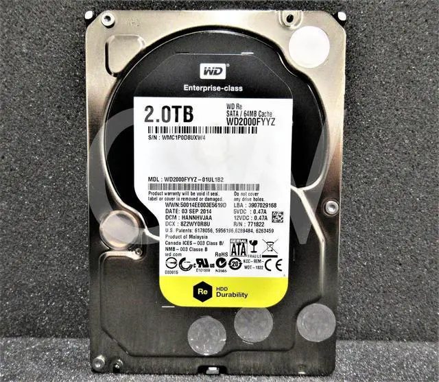 Main image of WD2000FYYZ Western Digital 2TB 7200RPM 6Gbps 3.5" SATA Hard Drive (WD2000FYYZ)