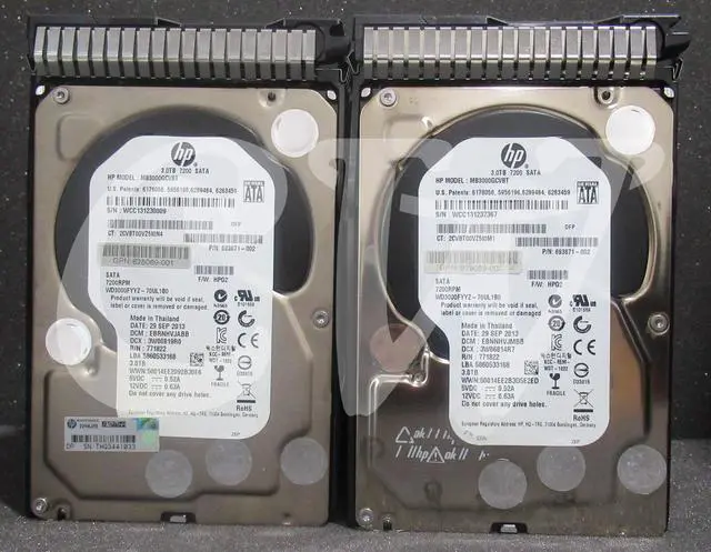 Main image of LOT OF 10 - 628182-001 628061-B21 HP 3TB 7.2K 6G 3.5in SATA Hard Drive