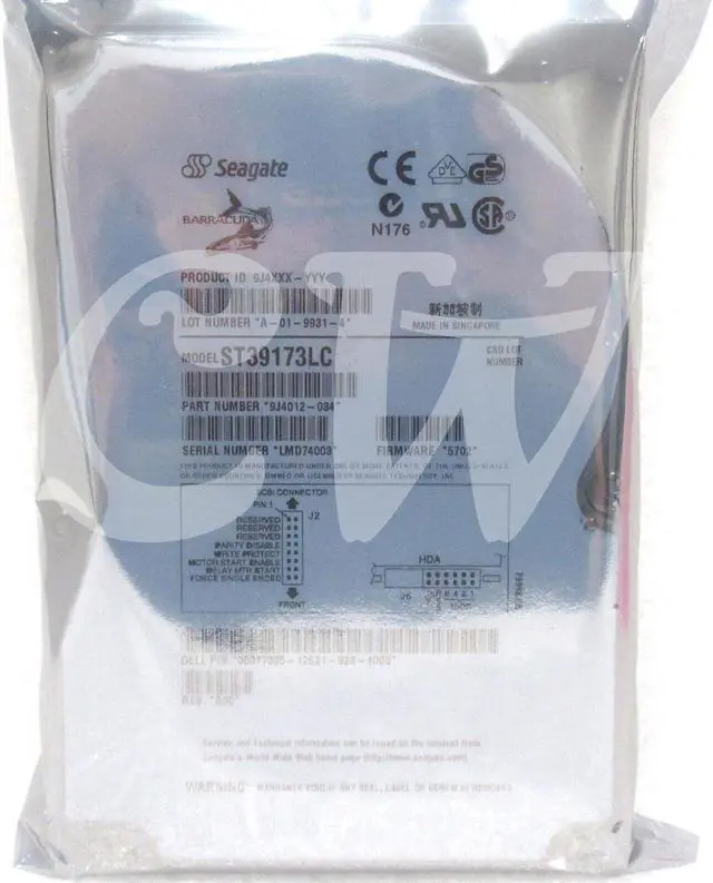 Main image of ST39173LC Seagate 9LP 9.1GB 7.2K Ultra2 Wide SCSI 80-Pin 512KB 3.5in Hard Drive