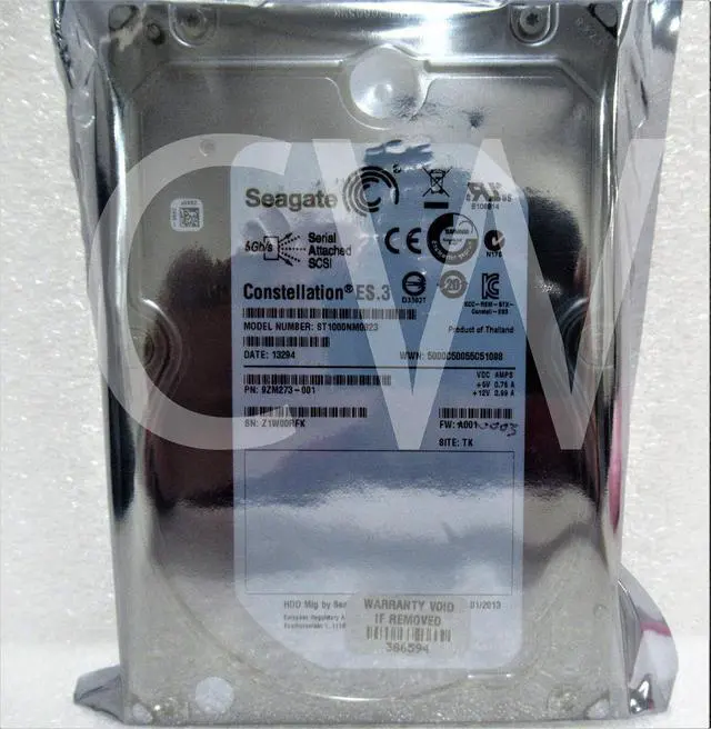Main image of ST1000NM0023 9ZM273-001 Seagate ES.3 1TB 7200RPM 6Gbps 3.5" SAS HDD Hard Drive