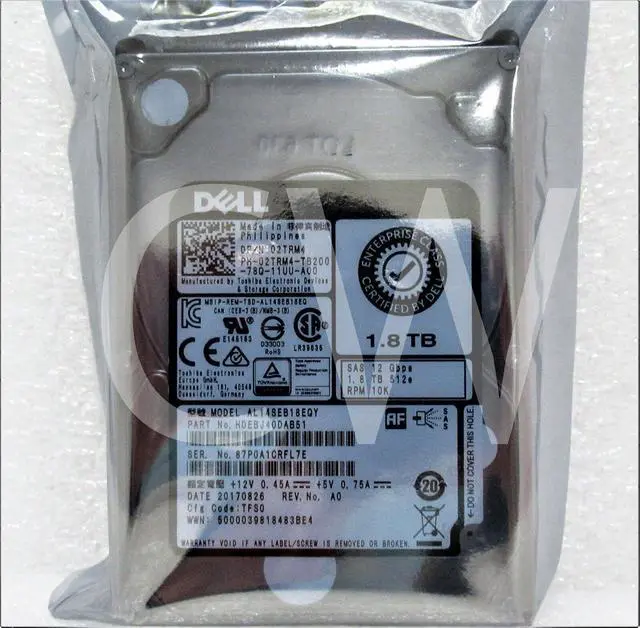 Main image of 2TRM4 AL14SEB18EQY Dell ENTERPRISE 1.8TB 10000RPM 12Gbps 2.5" SAS HDD Hard Drive