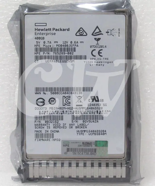 Main image of 0-HOURS 797289-B21 765289-002 HPE 400GB MLC 12G 2.5" SAS Solid State Drive (SSD)