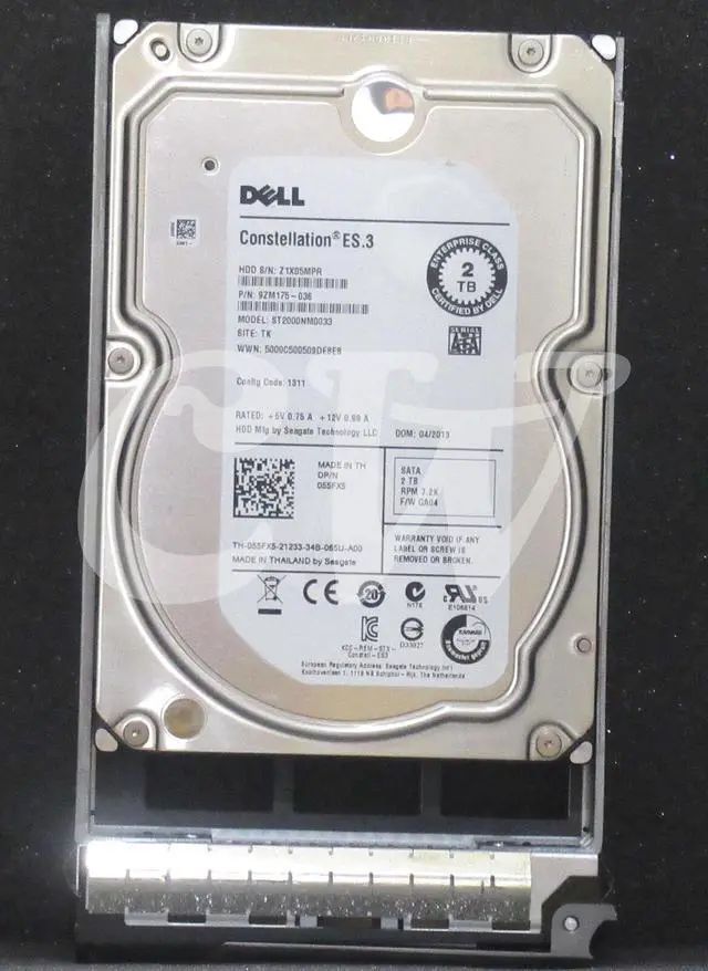 Main image of 55FX5 ST2000NM0033 DELL 2TB 7200RPM 6Gbps LFF 3.5" SATA SERVER HDD HARD DRIVE