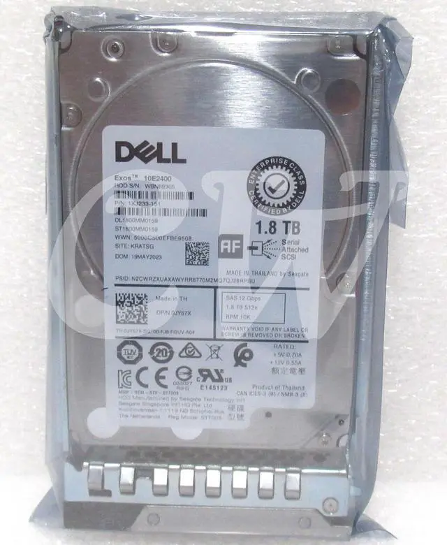Main image of ST1800MM0159 JY57X Dell GEN14 1.8TB 10K RPM 12Gb/s 2.5" SAS SERVER Hard Drive