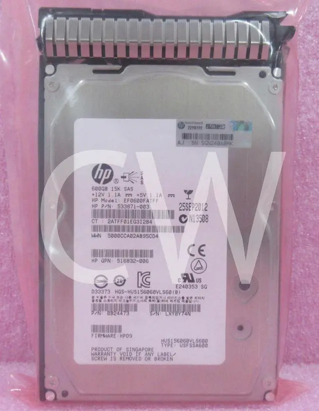 Main image of HP 652620-B21 653952-001 600GB 15000RPM 6Gbps SC ENT 3.5IN SAS Hard Drive EF0600FATFF - Include SMART CARRIER Caddy/ Tray