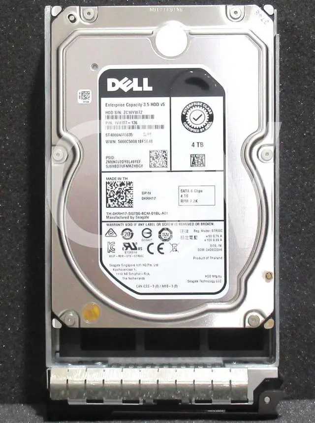 Main image of KRH17 ST4000NM0035 Dell ENTERPRISE 4TB 7.2KRPM 6Gbps LFF 3.5"SATA HDD Hard Drive