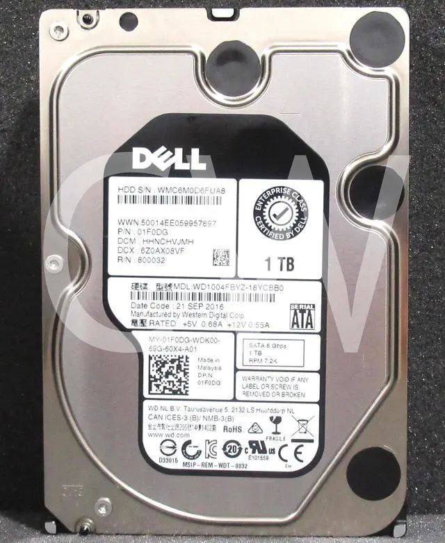 Main image of WD1004FBYZ 1F0DG Dell ENTERPRISE 1TB 7.2K 6Gbps 128MB Cache 3.5" SATA Hard Drive