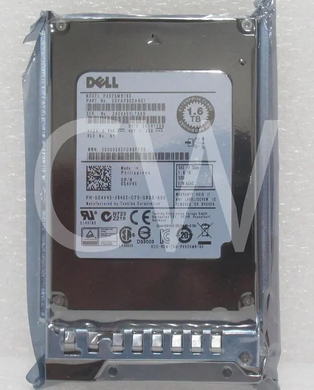 Main image of G4V45 0G4V45 PX02SMB160 Dell 1.6TB MLC 12Gbps 2.5" SAS Solid State Drive (SSD)