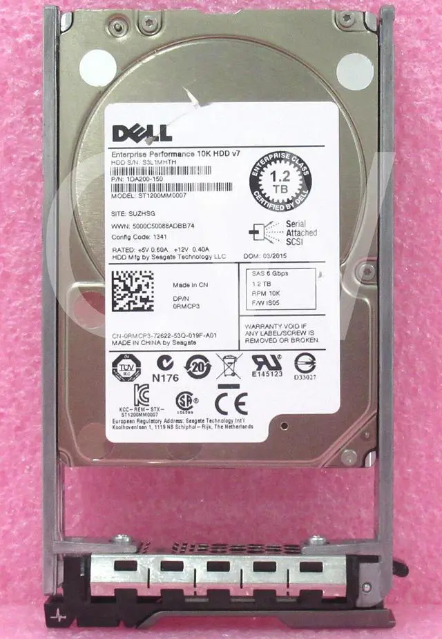 Main image of RMCP3 ST1200MM0007 Dell 1.2TB 10KRPM 6Gbps 2.5"SAS SERVER HDD HardDrive W/R Tray