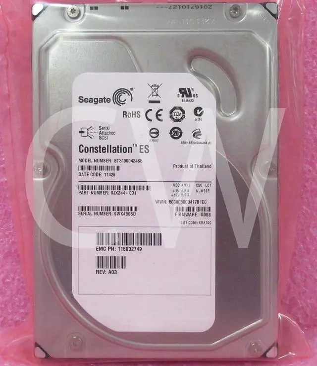 Main image of ST31000424SS Seagate 9JX244-031 1TB 7.2K RPM 6Gb/s 3.5" SAS HDD Hard Drive