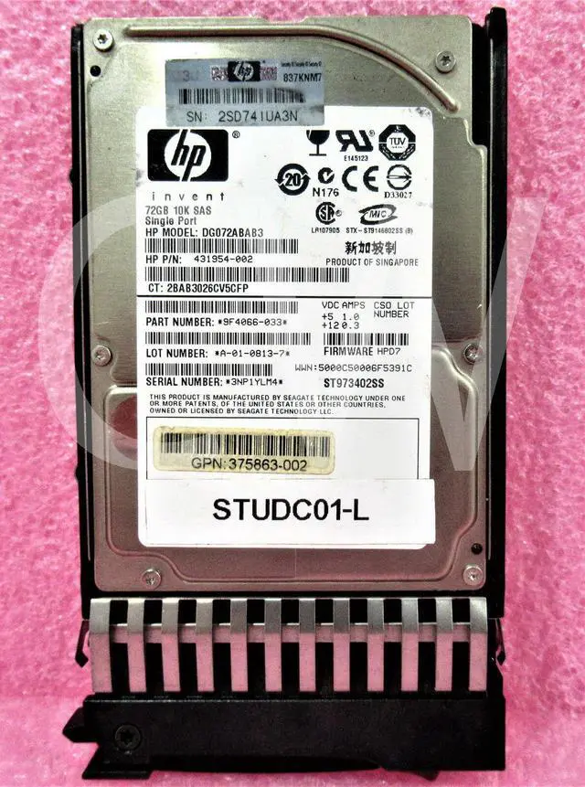 Main image of 434916-001 HP 375861-B21 DG072ABAB3 72GB 10K 3G 1-Port 2.5in SAS Hard Drive