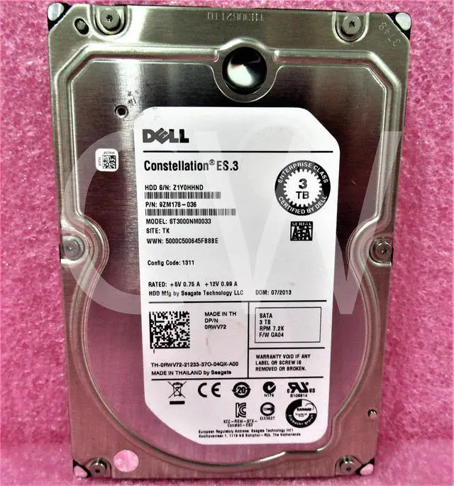 中古品ハードディスク】ST3000NM0033 3TB For 0RWV72