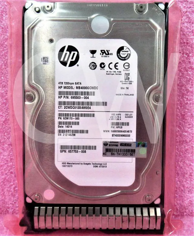 Main image of ST4000NM0033 Seagate 9ZM170 HP 4TB 7.2K RPM 6Gb/s 3.5" SATA Hard Drive W/Caddy